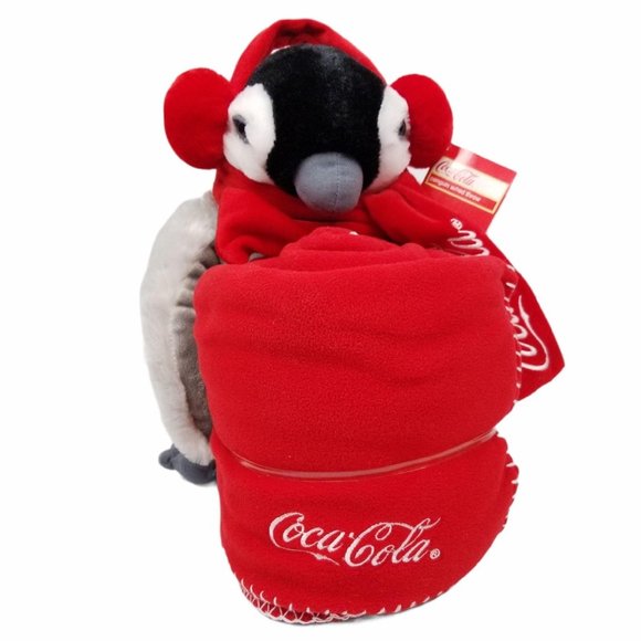 Coca Cola Gray Penguin Plush Stuffed Animal 14" - Picture 1 of 12
